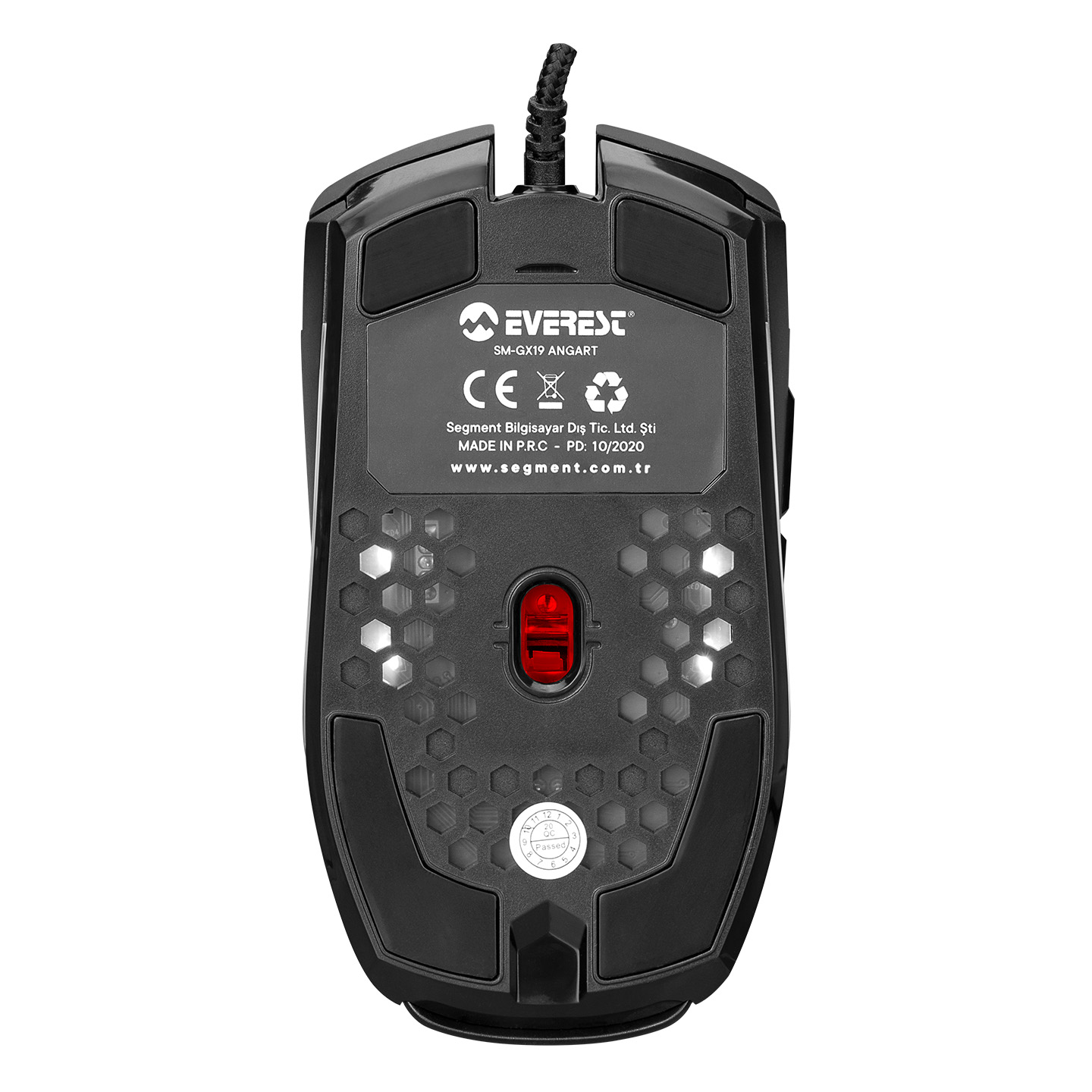 Everest SM-GX19 ANGARD Usb RGB Işıklı Makrolu 7200dpi Örgü Kablolu Gaming Oyuncu Mouse